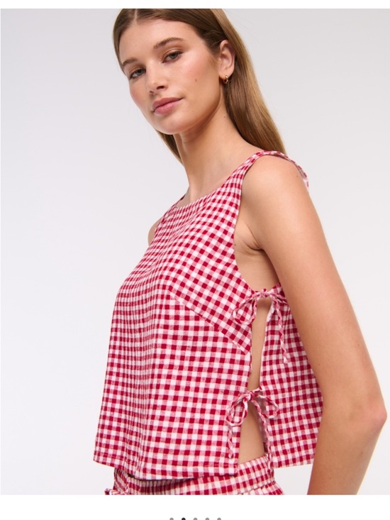 Abercrombie & Fitch Tops - NWOT Abercrombie Red and White Gingham Tie-Side Sleeveless Top
